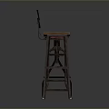 Various Bar Stools With Different Designs Wooden Seats And Metal Frames