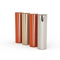Cylindrical Lockers In Silver Orange Gold Red With Unique Cutout Shapes And Modern Style