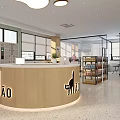 Modern Cat Themed Pet Shop with Shelves Cat Trees Plants and Paw Prints