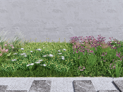 Modern Grass Flowers Plants Grass Courtyard Flowers Meadow model