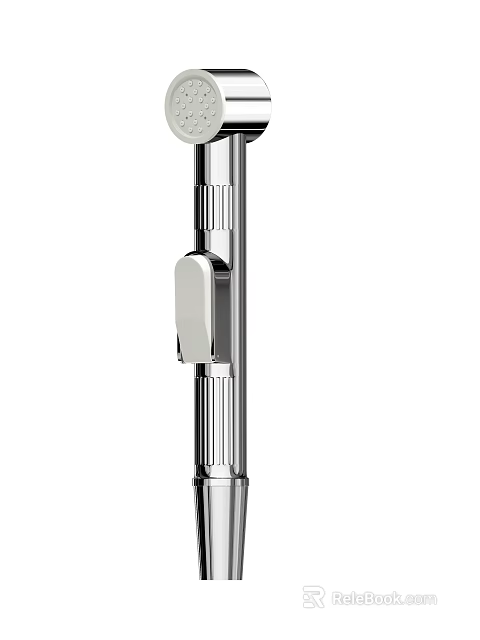 Modern Chrome Finish Shower Head With Wall Mounted Design And Handheld Sprayer 3d model 