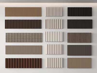 Modern Wall Panels Collection With Various Colors Textured Patterns And Styles 3d model