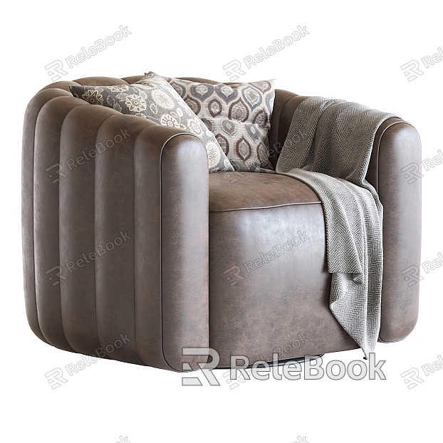 Modern Leather Leisure Chair Sofa Chair Single Leather Sofa model