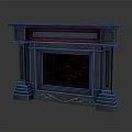 Dark Colored Marble Fireplace with Classic Columns and Flat Mantel Design for Interior Decor