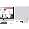 Apple iMac Desktop Computer With White Monitor And Accessories On Pink Background