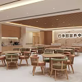 Modern Hospital Outpatient Clinic Waiting Area With Tables Chairs And Vending Machine