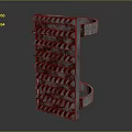 Red Spiked Metal Weapon Design With Armor Like Rings And Sharp Protrusions