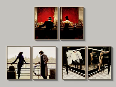 Figure Paintings Collection Featuring Standing Seated Figures In Diverse Indoor Outdoor Scenes 3d model