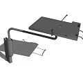 Black Metal Multipurpose Stand With Adjustable Rod Platform And Stable Support Legs