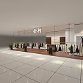 Modern Minimalist Shopping Mall Clothing Counter With Tidy Ladies Fashion Garment Display Arrangement