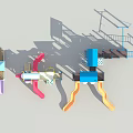 Colorful Outdoor Playground Equipment with Slides Climbing Frames and Playhouses for Kids Fun
