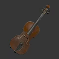 Classic Wooden Violin With Brown Finish And F-Holes On Black Background