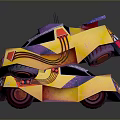 Colorful Abstract Polygonal Car Models With 3D Rendered Design And Reflective Surfaces 3d model
