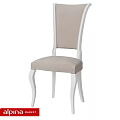 Modern Single Chair With Light Gray Fabric Seat And White Curved Legs