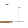 Modern Sleek Long Pendant Lights With White And Natural Wood Finish Design