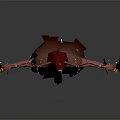 Mystical Cloaked Character With Branch Like Head Appendages And Small Bird Companion Creatures
