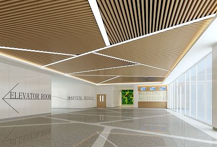 modern hospital hall upscale inpatient hall 3d model