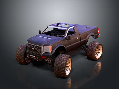 Rugged Rocky Terrain Suitable For Off Road Trucks With Large Tires 3d model