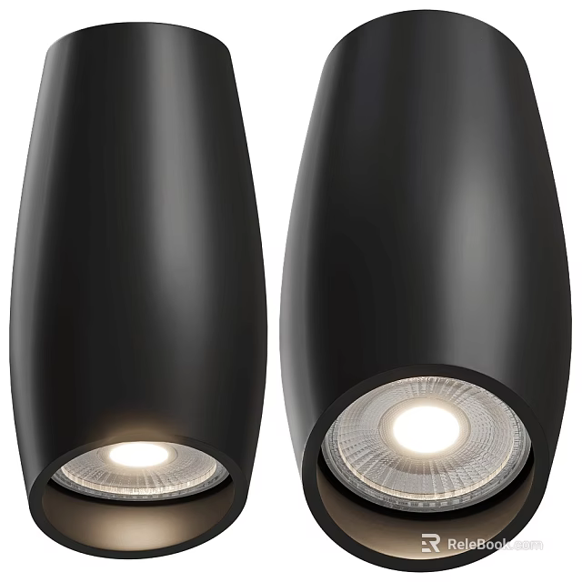 Modern Black Downlights Spotlights with LED Lighting and Contemporary Indoor Design 3d model 