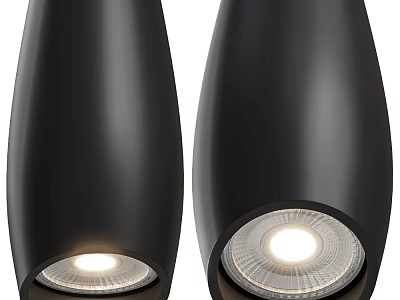 Modern Black Downlights Spotlights with LED Lighting and Contemporary Indoor Design 3d model