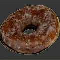 Appetizing Cured Salami Slice with Red and White Marbled Texture and Glistening Surface