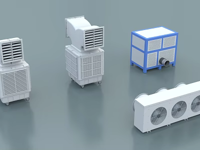 Efficient Industrial Equipment With Cooling Units Ventilation Fans And Cabinet Systems 3d model