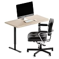 Modern computer table and chair combination 3d model
