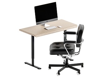 Modern computer table and chair combination 3d model