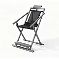 Modern Leisure Chair With Metal Frame Black Mesh Seat And Foldable X Shaped Design