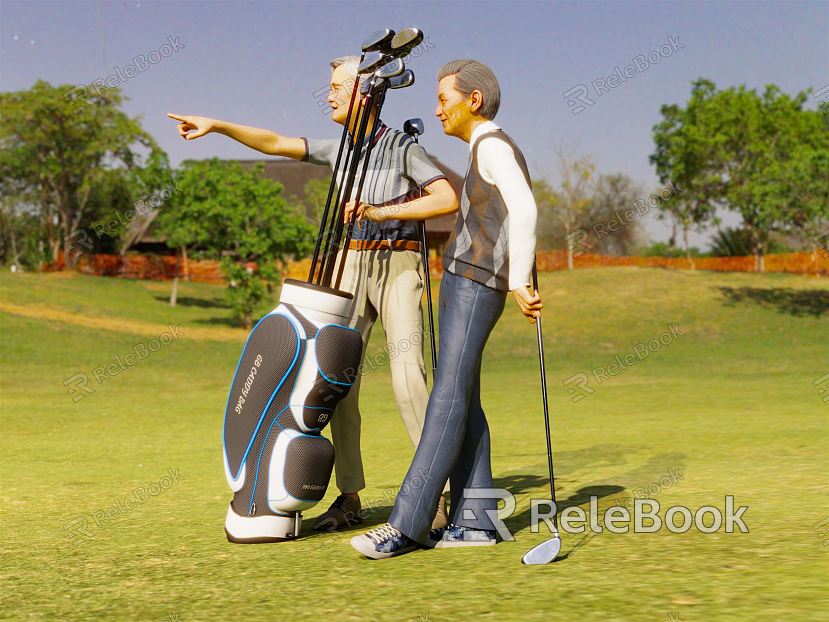 Modern Double Golf Golf Golf Golf Club model