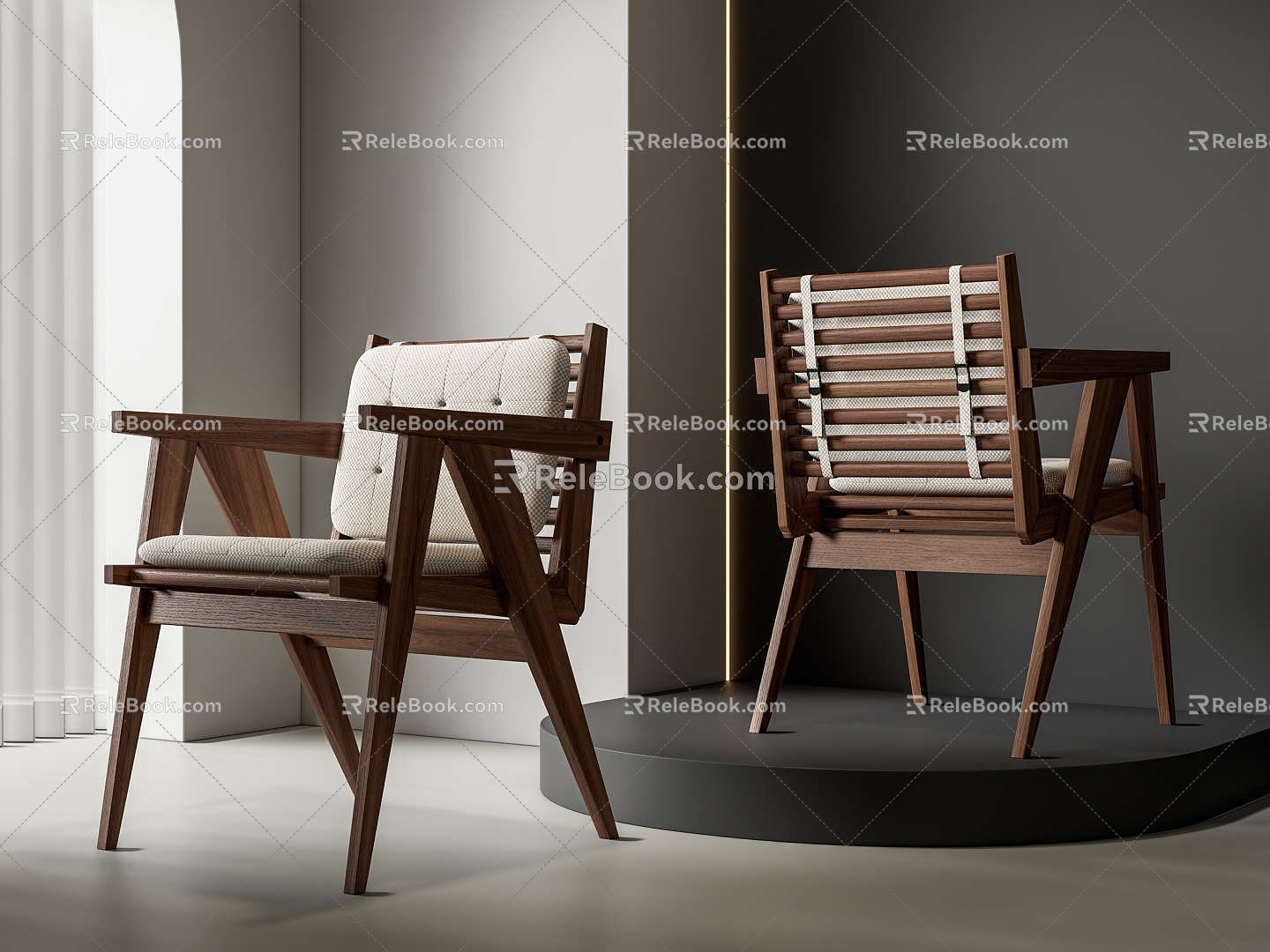 Middle Ancient Dining Chair Single Chair Leisure Chair 3d model