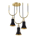 Modern Colorful Chandeliers with Metal Frames and Colored Glass Shades