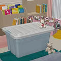 White Storage Box With Lid Organizing Toys In Kids Room Pink Basket