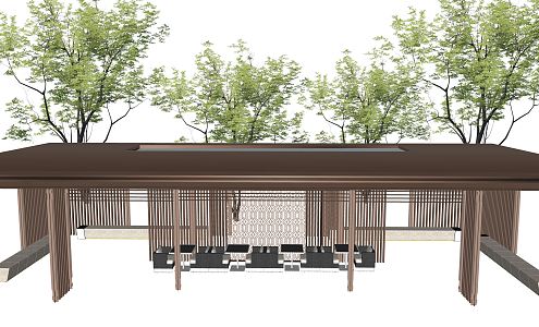 New Chinese Style Pavilion Landscape Pavilion Leisure Gallery Landscape Gallery Landscape Small Architecture 3d model