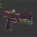 Tactical Black Pistol with Red Dot Sight and Tactical Flashlight Modern Design for Self Defense