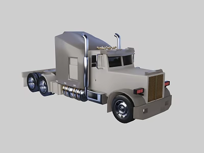 Electric Toy Grey Truck With Cab Wheels And Exhaust Pipes 3d model