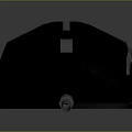 Black Wired Computer Mouse With Gray Buttons And Orange Indicator Light