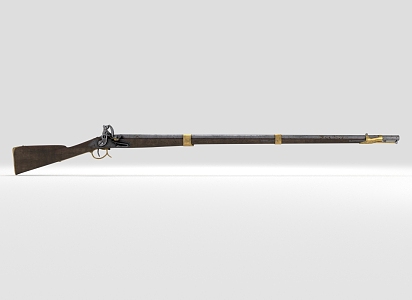 modern long-barrel flintlock 3d model