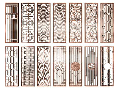 Decorative Room Dividers Featuring Various Laser Cut Patterns And Ornate Designs 3d model