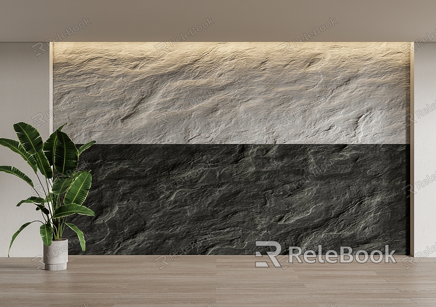 rubble stone background wall stone wall stone wall model