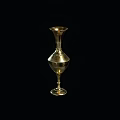 Golden Decorative Vase With Elegant Curved Neck And Stable Base