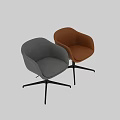 Modern Gray Fabric Office Chair With Swivel Base And Comfortable Seat Design