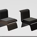Modern Upholstered Dining Chairs With Wooden Curved Base And Gray Black Seats