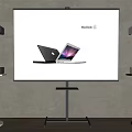Modern projection curtain projection curtain projector combination 3d model