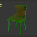 Modern Red Chair with Curved Back Armrest and Wooden Legs Design