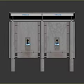 Outdoor Public Phone Booth Architectural Design With Metal Structure And Double Interfaces