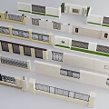 Various Landscape Wall Designs With Metal Railings And Decorative Patterns 3d model