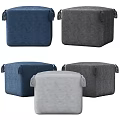 Different Colored Velvet Ottoman Poufs With Tassel Trim For Living Room