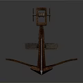 Ancient Wooden Catapult as Medieval Siege Weapon with Wooden Frame and Launch Mechanism