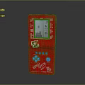 Red Handheld Electronic Game Console With Screen Buttons And Game & Go Logo